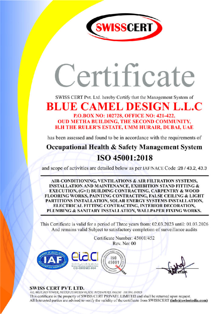 Blue camel design llc iso 45001